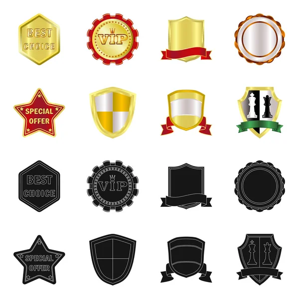 Objeto aislado de emblema y símbolo de insignia. Colección de emblema y pegatina icono de vector para stock . — Vector de stock