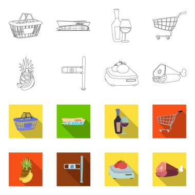 Yiyecek ve içecek işareti yalıtılmış nesne. Gıdaların ve hisse senedi simgesi web için saklama.