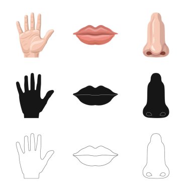 İnsan ve yarım simge vektör Illustration. Kadın hisse senedi vektör çizim ve insan kümesi.