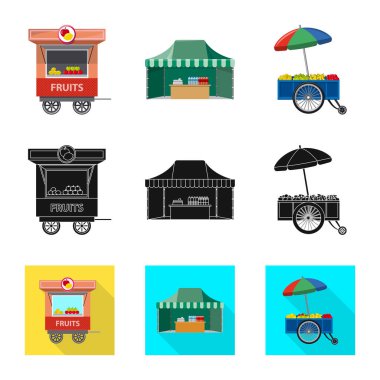 Piyasa ve dış işareti yalıtılmış nesne. Market ve gıda hisse senedi simgesi için web topluluğu.