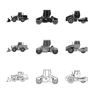 Yapı ve inşaat simge vektör tasarımı. Hisse senedi için yapı ve makine vektör simge topluluğu.