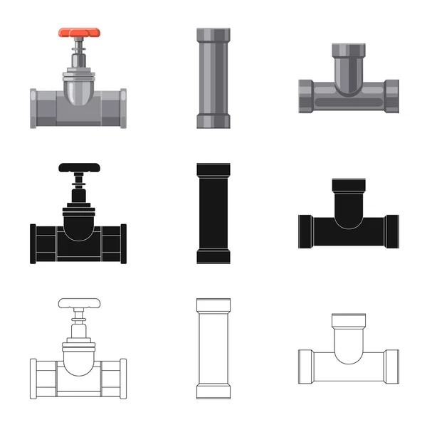 管道和管状标志的矢量设计。管道和管线库存矢量图的采集. — 图库矢量图片