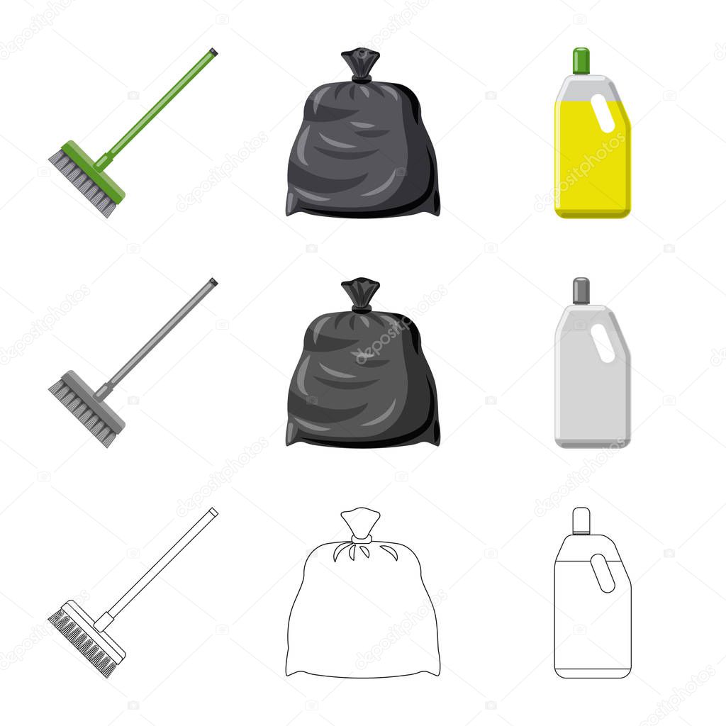 Vector design of cleaning and service logo. Set of cleaning and household stock symbol for web.
