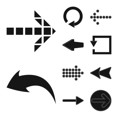 Öğe ve ok logo vektör Illustration. Hisse senedi için öğe ve yön vektör simge topluluğu.