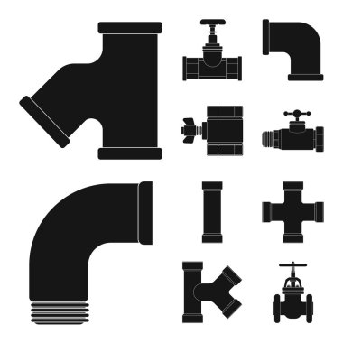 Boru ve tüp simge vektör Illustration. Boru ve boru hattı hisse senedi vektör çizim topluluğu.