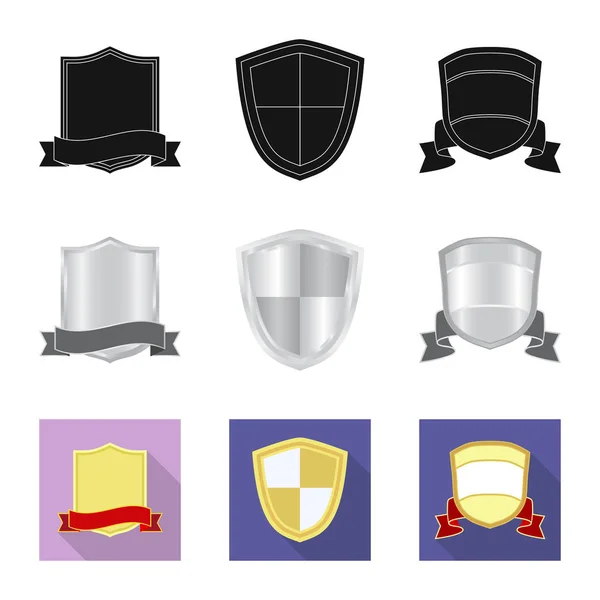 Oggetto isolato di emblema e logo distintivo. Set di emblema e adesivo icona vettoriale per magazzino . — Vettoriale Stock