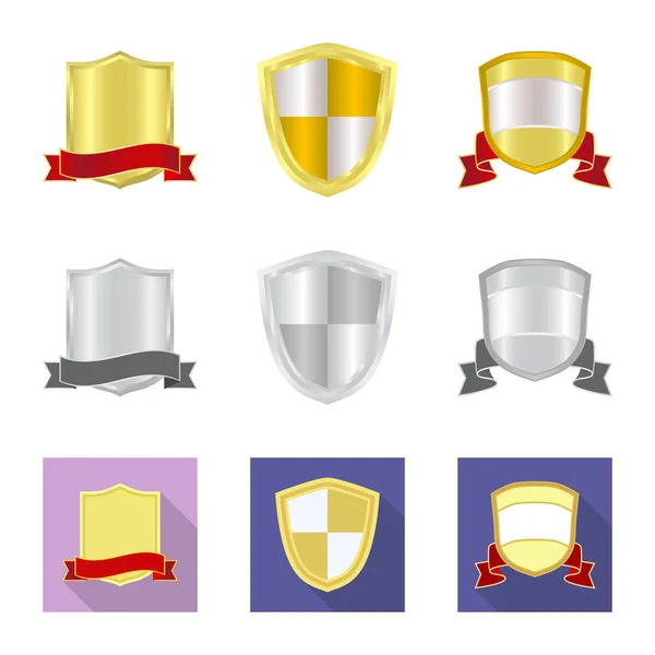 Diseño vectorial de emblema y símbolo de insignia. Conjunto de emblema e icono de vector de pegatina para stock . — Archivo Imágenes Vectoriales