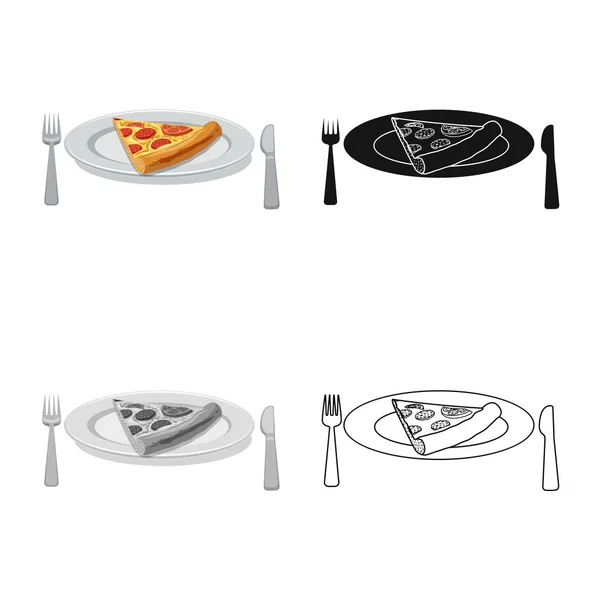 Design vettoriale di pizza e simbolo alimentare. Raccolta di pizza e illustrazione vettoriale stock italia . — Vettoriale Stock