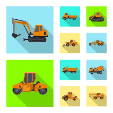 Yapı ve inşaat işareti vektör Illustration. Yapı ve makine hisse senedi simgesi için web topluluğu.