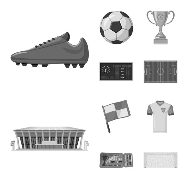 Isolated object of soccer and gear sign. Collection of soccer and tournament stock symbol for web. — Stock Vector