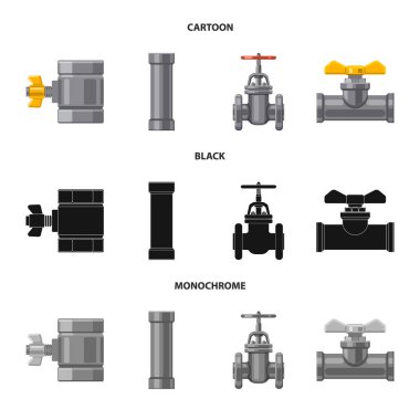 Boru ve tüp işareti yalıtılmış nesne. Boru ve boru hattı hisse senedi simgesi web için kümesi.