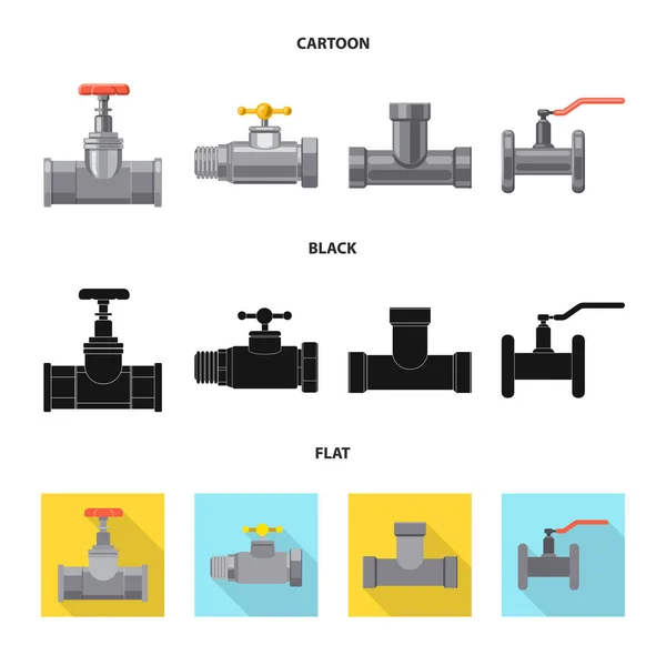 Objeto isolado de ícone de tubo e tubo. Conjunto de tubo e pipeline símbolo de estoque para web . — Vetor de Stock