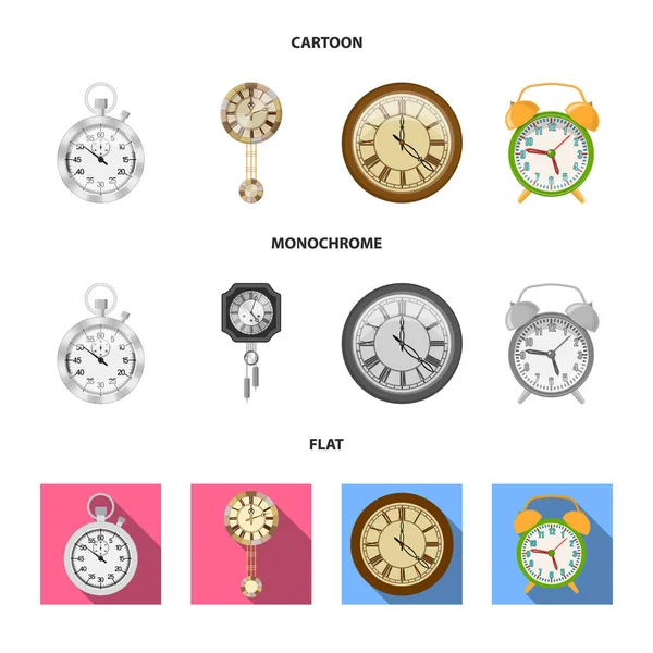 時計と時間のロゴのベクター デザイン。在庫の時計とサークルのベクトル アイコン集. — ストックベクタ