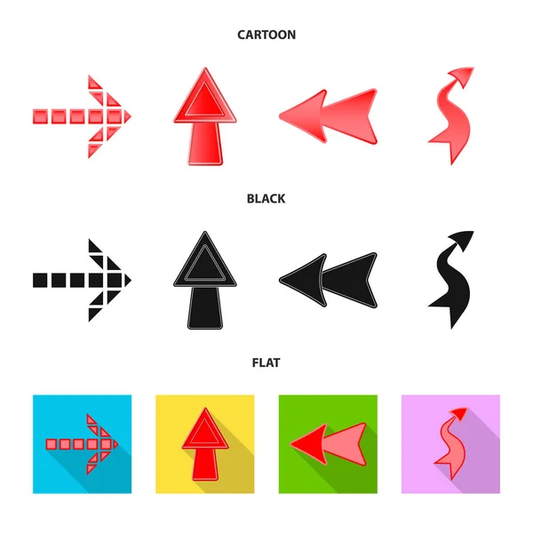 Illustration vectorielle de l'élément et de l'icône flèche. Ensemble d'élément et symbole de stock de direction pour la toile . — Image vectorielle