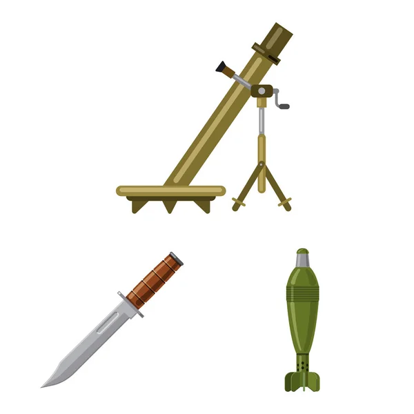 Illustration vectorielle de l'arme et de l'icône. Collection d'armes et symbole de stock de l'armée pour le web . — Image vectorielle