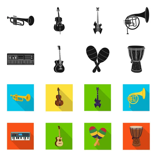 Vektor design av musik och tune-ikonen. Samling av musik och verktyget vektor ikonen för lager. — Stock vektor