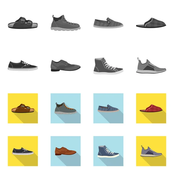 Objeto isolado de sinal de sapato e calçado. Coleção de calçado e pé ilustração vetor estoque . — Vetor de Stock