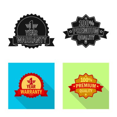 Amblem ve rozet simge yalıtılmış nesne. Amblem ve etiket stok vektör çizim seti.