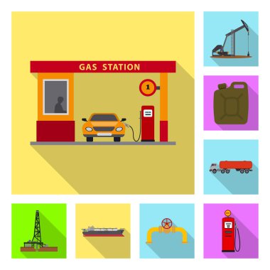 Petrol ve gaz işareti tasarımını vektör. Petrol ve benzin hisse senedi simgesi için web topluluğu.
