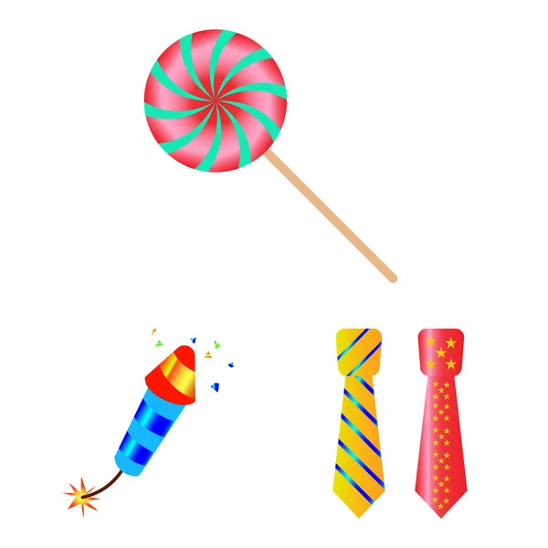 Objeto aislado de fiesta e icono de cumpleaños. Conjunto de fiesta y celebración icono de vector para la acción . — Archivo Imágenes Vectoriales