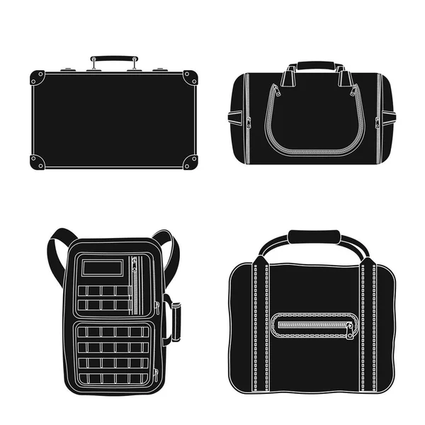 Illustration vectorielle de la valise et du symbole du bagage. Ensemble de valise et symbole de stock de voyage pour le web . — Image vectorielle