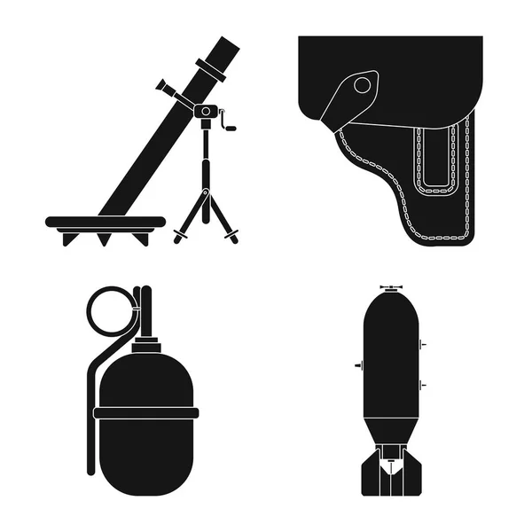 Isolerade objekt av vapen och pistol-ikonen. Samling av vapen och armén vektor ikonen för lager. — Stock vektor