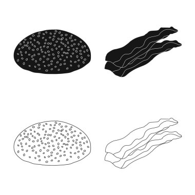 Burger tasarım vektör ve işareti sandviç. Burger ve dilim hisse senedi simgesi için web topluluğu.