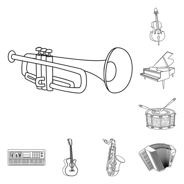 Diseño vectorial de música y sintonía. Colección de música y herramienta de stock símbolo para la web . — Vector de stock