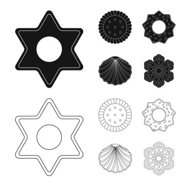 Bisküvi ve kek simge vektör Illustration. Bisküvi ve çikolata vektör simgesini hissenin topluluğu.