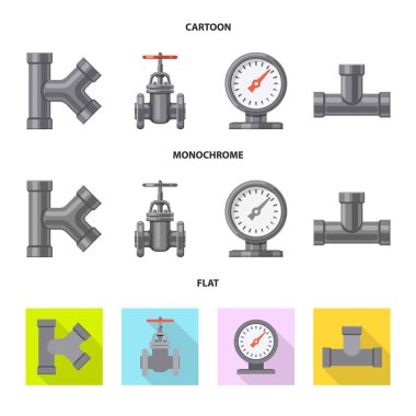 Boru ve tüp logo vektör tasarımı. Hisse senedi için boru ve boru hattı vektör simge kümesi.