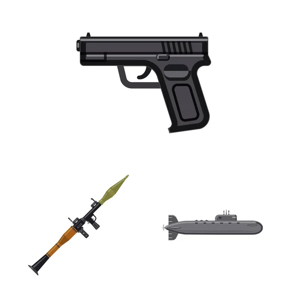 무기 및 총 표시의 디자인 벡터. 주식에 대 한 무기와 군대 벡터 아이콘의 컬렉션. — 스톡 벡터