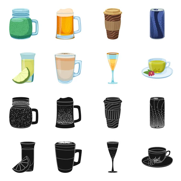 Objeto aislado de bebida e icono de la barra. Conjunto de bebidas y símbolo de stock de fiesta para web . — Archivo Imágenes Vectoriales