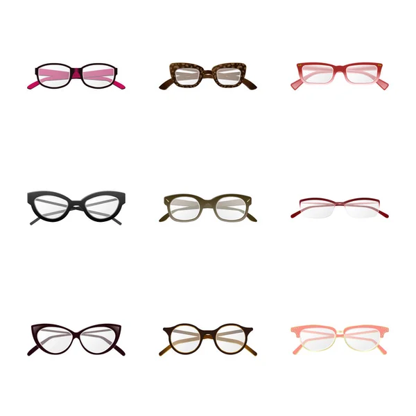 Illustration vectorielle de lunettes et de monture. Collection de lunettes et accessoires illustration vectorielle de stock . — Image vectorielle