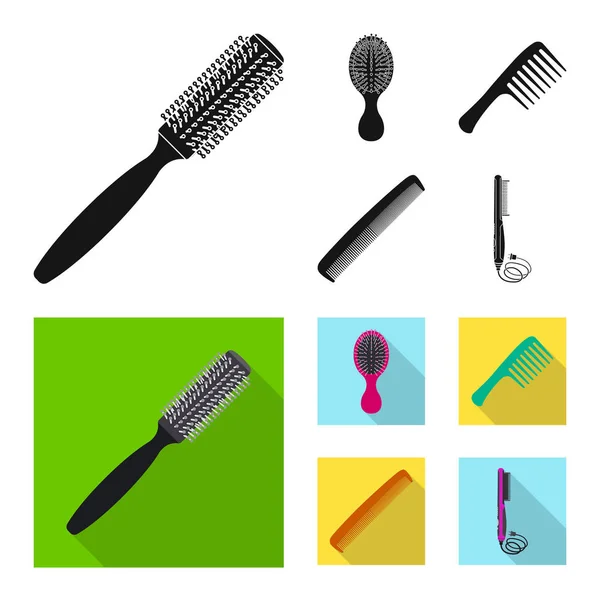 Fırça ve saç işareti vektör tasarımı. Fırça ve saç fırçası hisse senedi vektör çizim topluluğu. — Stok Vektör