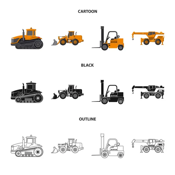 Vector design of build and construction icon. Collection of build and machinery stock symbol for web. — Stock Vector