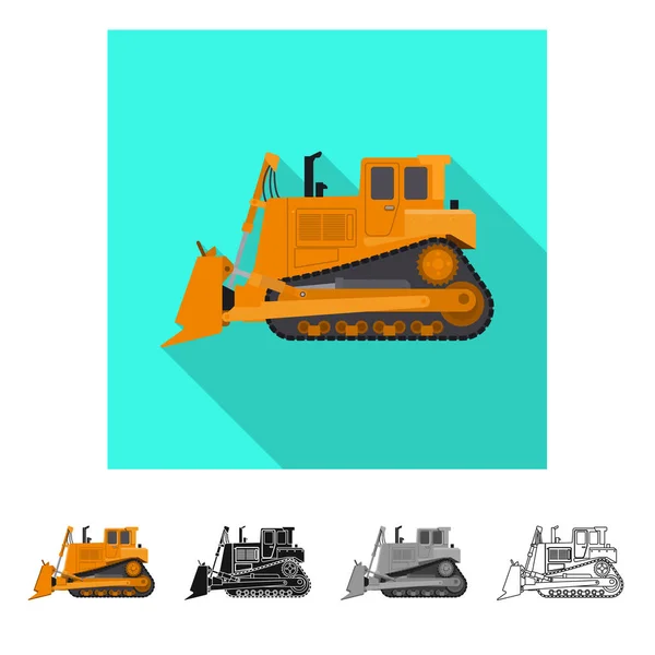 Oggetto isolato di costruzione e logo di costruzione. Serie di illustrazione vettoriale del parco macchine e di costruzione . — Vettoriale Stock