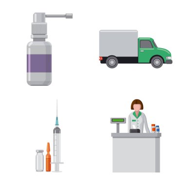 Eczane ve hastane logo vektör tasarımı. Eczane ve iş hisse senedi simgesi için web topluluğu.