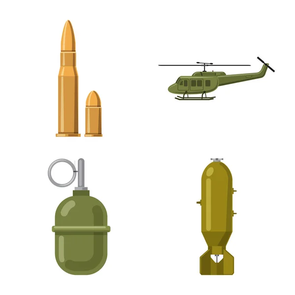 Diseño vectorial del arma y el icono de la pistola. Colección de armas y ejército stock vector ilustración . — Vector de stock