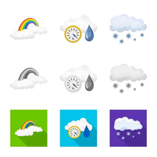 Objet isolé de l'icône météo et climatique. Illustration vectorielle des conditions météorologiques et des nuages . — Image vectorielle