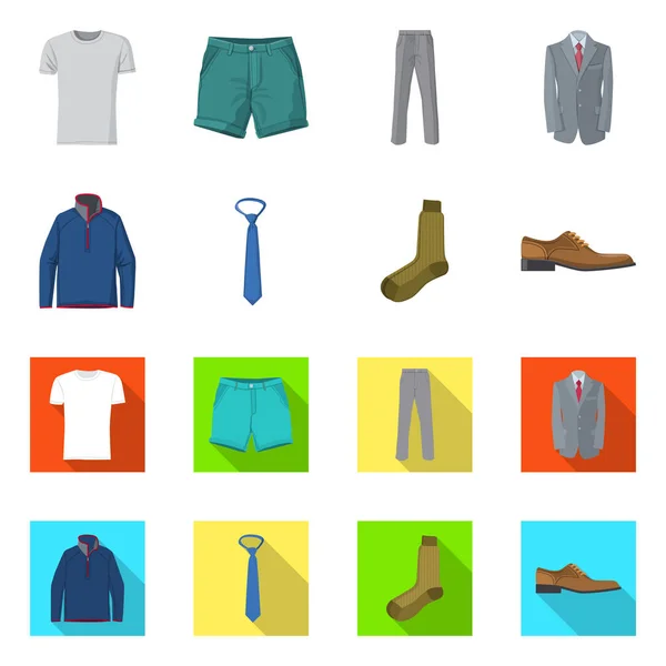 Vector illustration of man and clothing icon. Collection of man and wear stock vector illustration. — Stock Vector