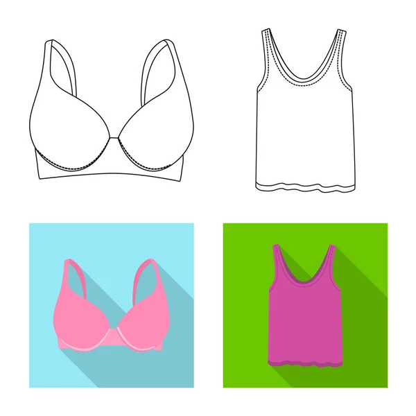 Diseño vectorial de mujer e icono de la ropa. Conjunto de mujer y desgaste símbolo de stock para la web . — Archivo Imágenes Vectoriales