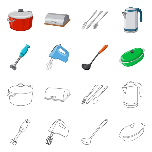 Objeto Aislado Cocina Letrero Cocina Conjunto Cocina Electrodomésticos Icono Vectorial — Vector de stock