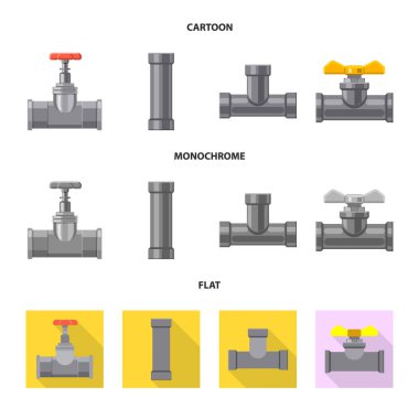Boru ve tüp işareti tasarımını vektör. Boru ve boru hattı vektör simgesini hissenin topluluğu.