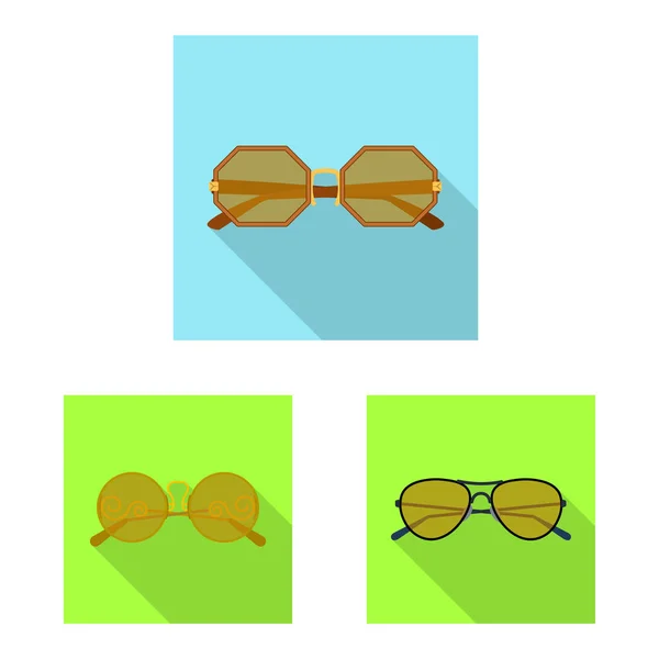 Векторні ілюстрації окулярів та сонцезахисних окулярів. Колекція окулярів та аксесуарів Векторні ілюстрації . — стоковий вектор