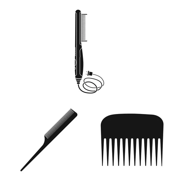 Objeto aislado de pincel y signo de cabello. Colección de cepillo y cepillo vector icono para stock . — Vector de stock