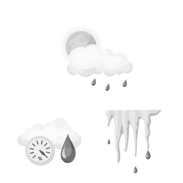 Vektor design av väder och klimat-ikonen. Samling av väder och molnet vektor ikonen för lager. — Stock vektor