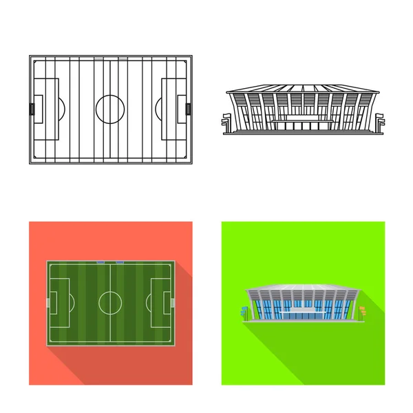Isoliertes Objekt von Fußball und Ausrüstungssymbol. Set an Fußball- und Turnier-Vektor-Symbolen für Aktien. — Stockvektor