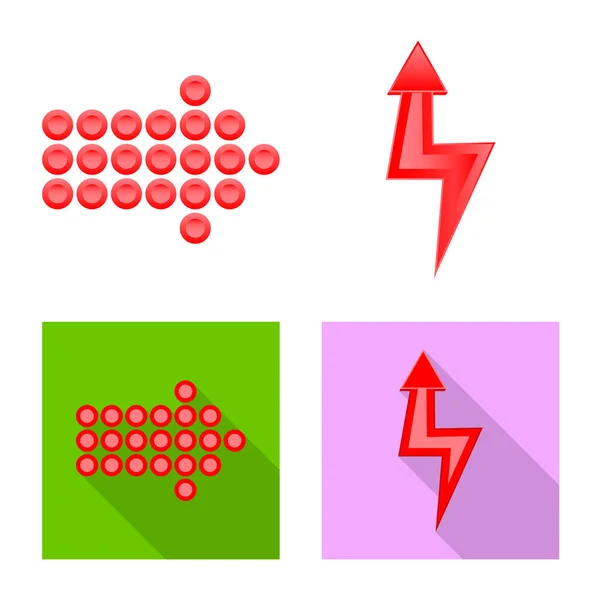 Isoliertes Element und Pfeil-Symbol. Element- und Richtungsvektorsymbole für Aktien. — Stockvektor