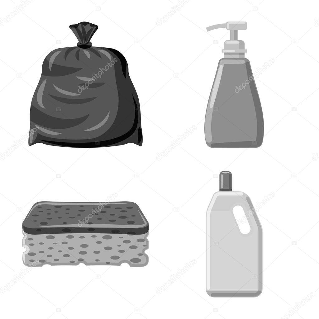 Vector design of cleaning and service logo. Set of cleaning and household stock vector illustration.