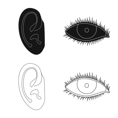 İnsan ve yarım logo vektör Illustration. İnsan kümesi ve hisse senedi için kadın vektör simgesi.